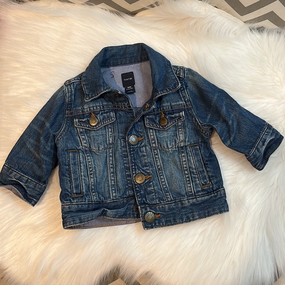GAP Other - baby GAP denim blue jean jacket for baby 0-6mos EUC snap button close soft denim